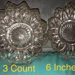 Vintage Federal Glass Clear Petal Pattern 6”